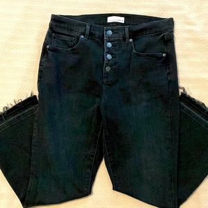 Loft High-Waist Flare Crop Denim